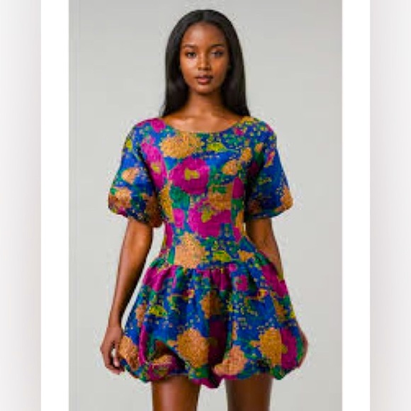 Sugarlips Dresses & Skirts - NWT SugarLips,Runway 2024/2025,Iriana Jacquard Floral Elisah Bubble Dress,Size M